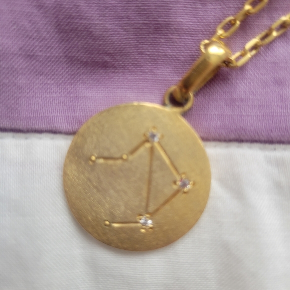 Custom Libra zodiac gold statement necklace - Picture 2 of 6